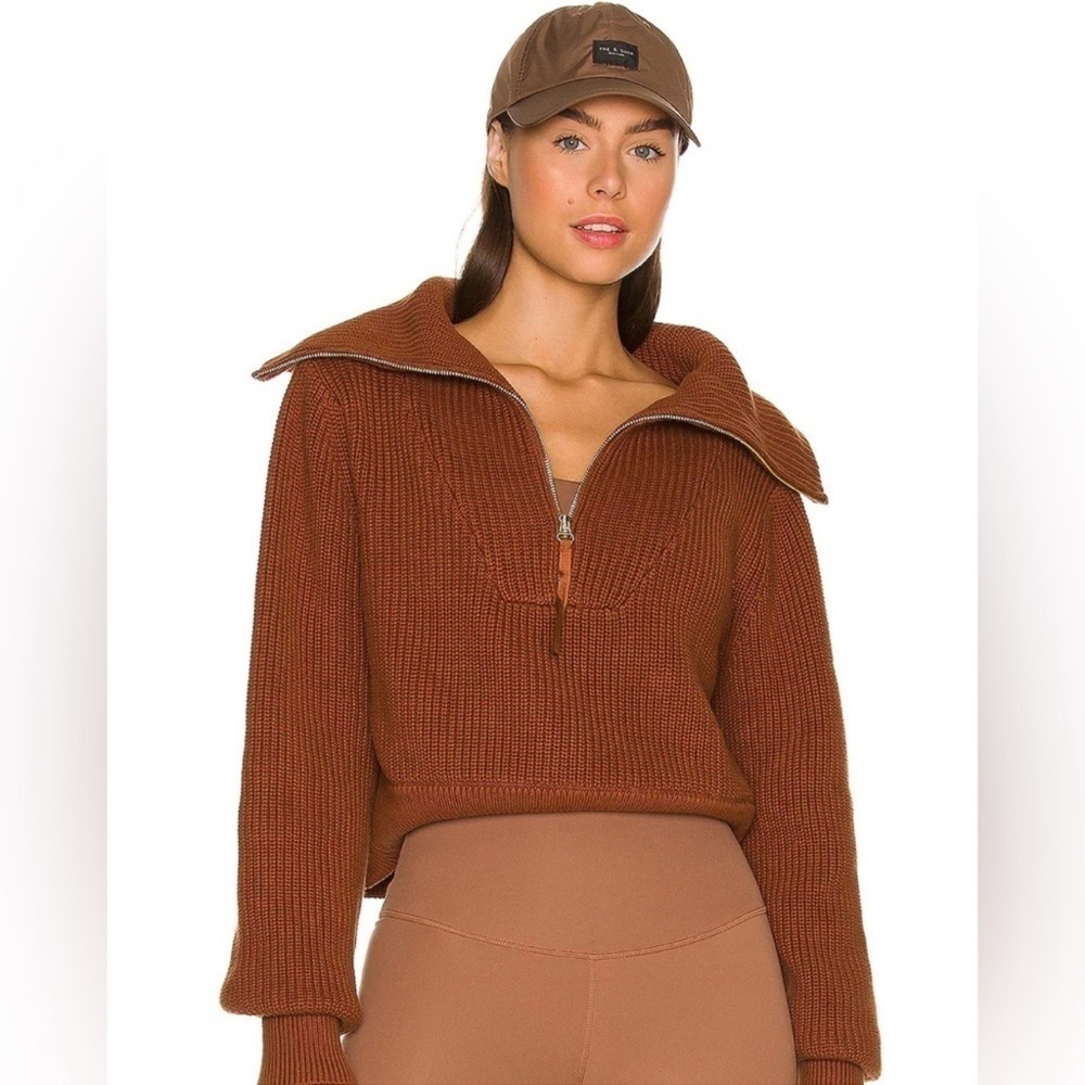 Varley Brown Ribbed Sweatshirt - Picture 6 of 10